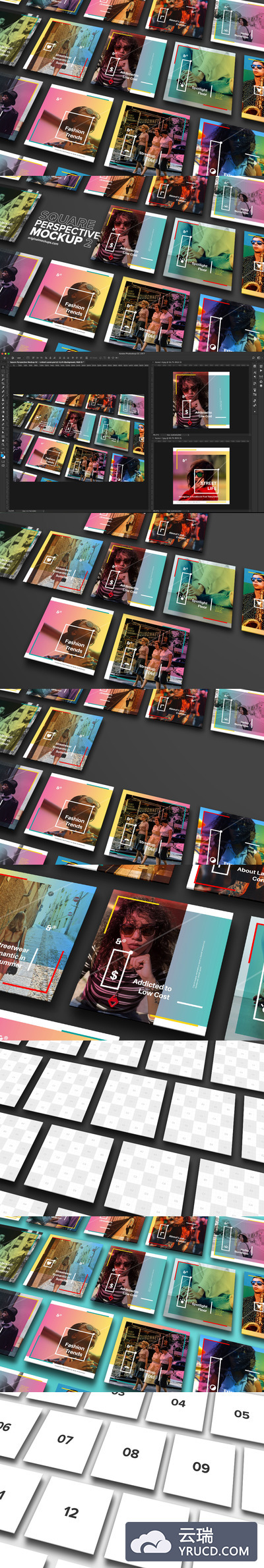 方形广告样机素材 Square Perspective Mockup 02