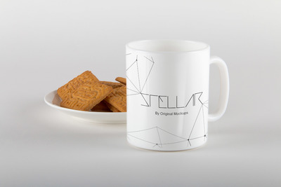 马克杯设计样机 Mug with Cookies Mockup 05