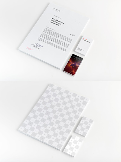 A4传单样机素材 A4 and Business Cards Mockup 02