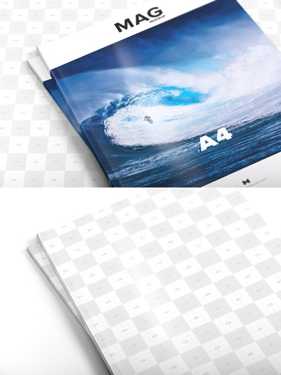 杂志封面设计样机 A4 Magazine Closed Mockup 01