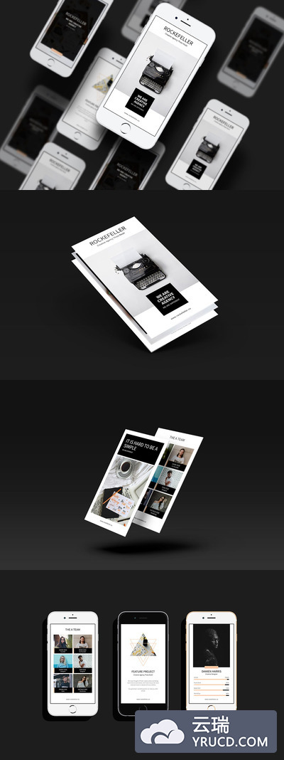 时尚高端简约洛克菲勒创意机构Instagram故事banner海报设计模板