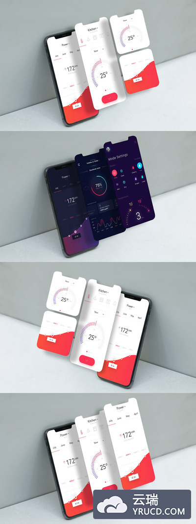 时尚高端简约好用的手机应用程序APP UI样机展示模型mockups