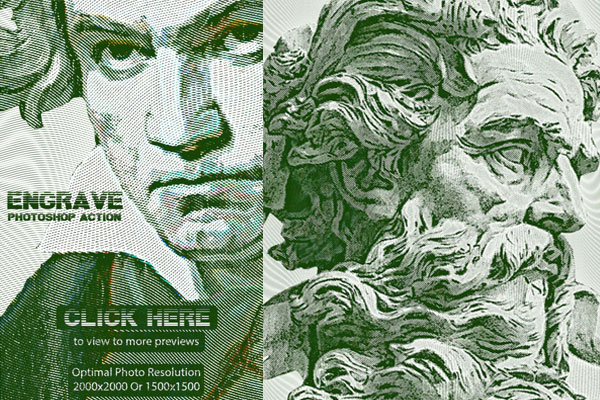 复古半色调雕刻效果照片处理ps动作下载