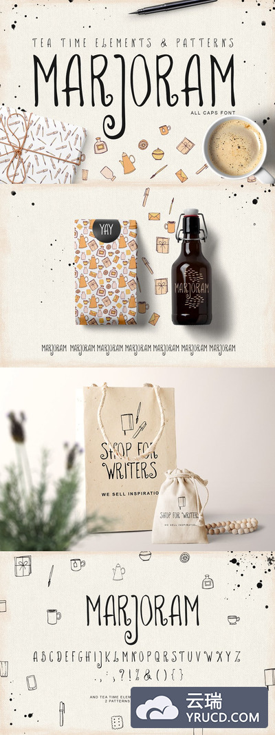 手写趣味故事字体 Marjoram font