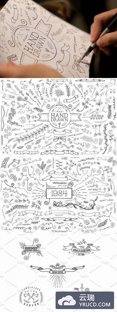 手绘图形插画 Hand Drawn Ornaments