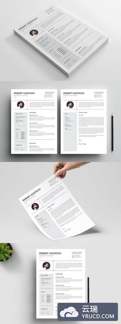 毕业生简历模板免费下载[Ai,PSD,DOCX]