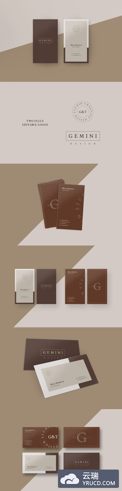 优雅简约高端的商业/个人名片模板