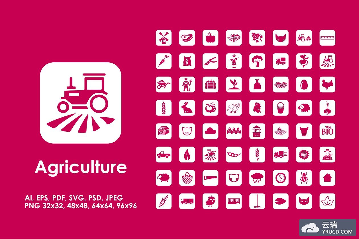 农业矢量图标 64 agriculture icons
