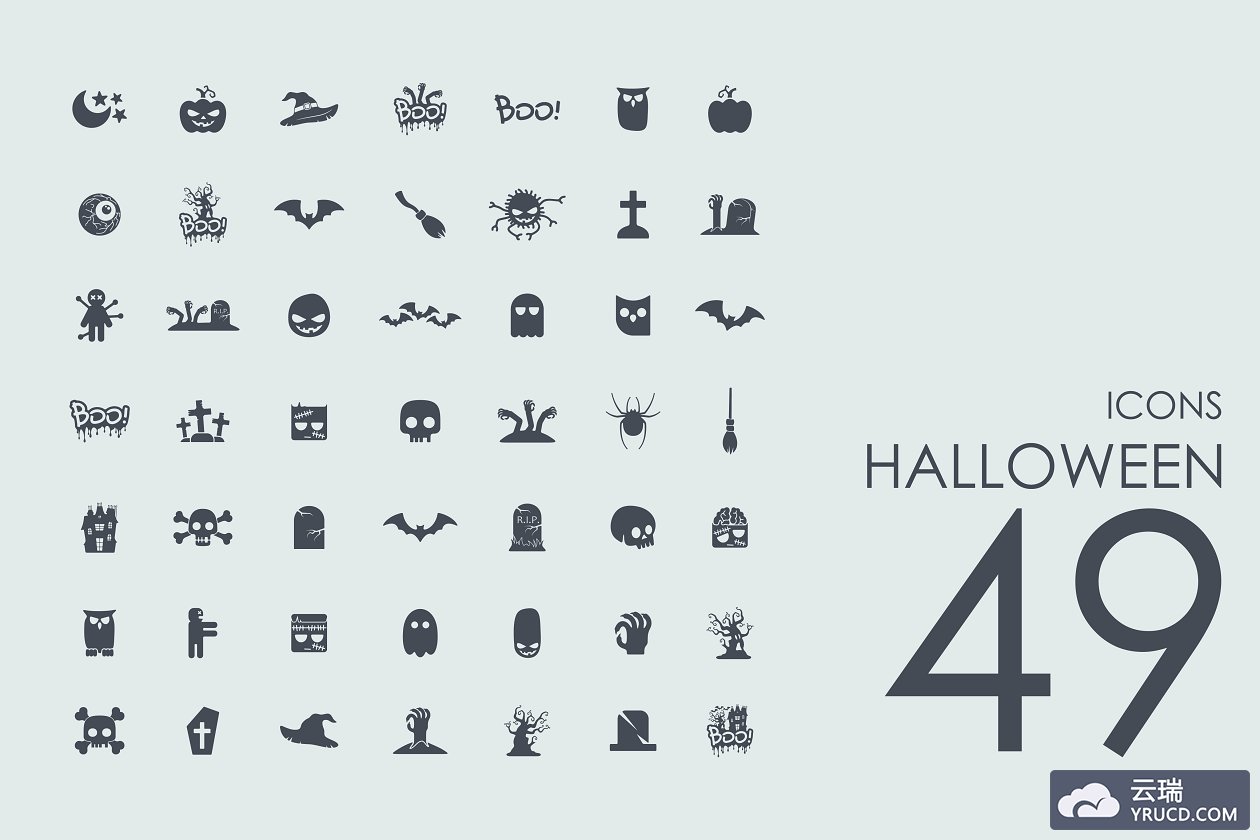 万圣节矢量元素图标 49 Halloween icons