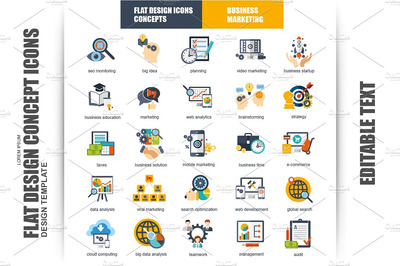 扁平化设计图标 Set of Flat Design Icons