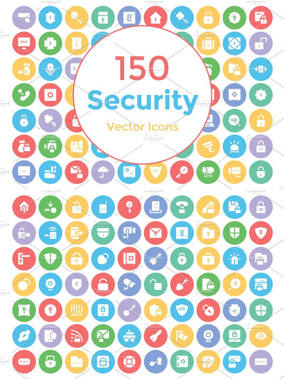 安全矢量图标 150 Security Vector Icons