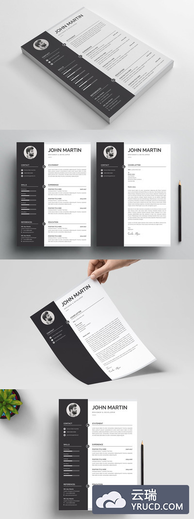 免费毕业生简历模板word[Ai,PSD,DOCX]