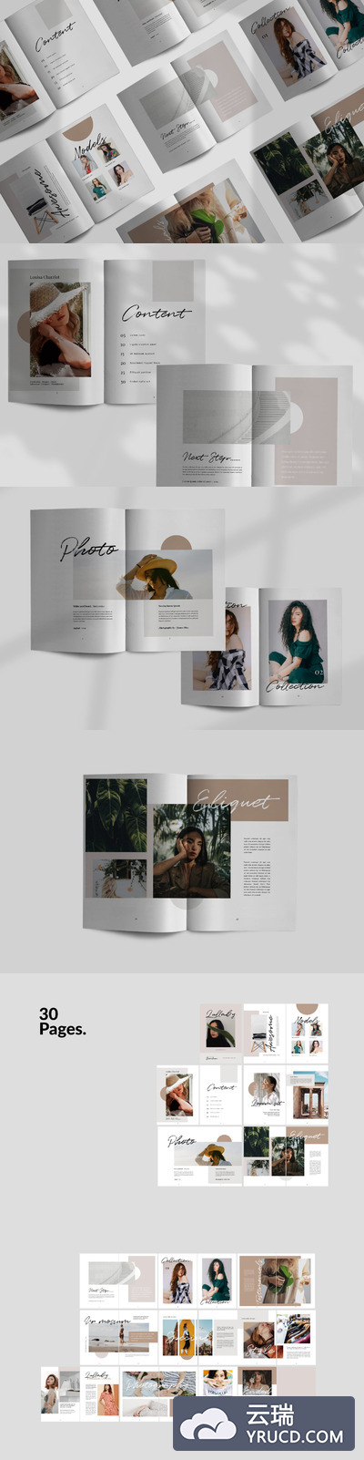 极简主义产品目录画册模板下载[indd]