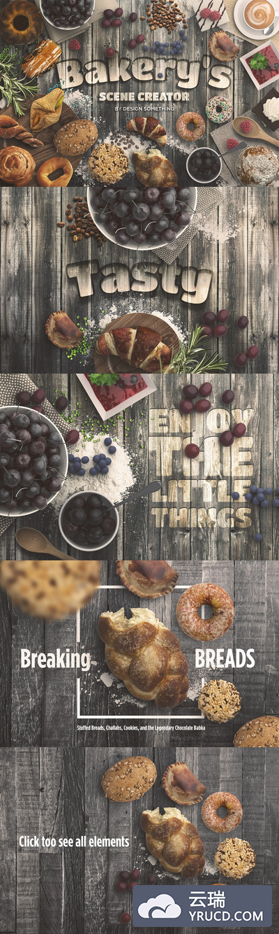 高分辨率的面包店场景样机生成器