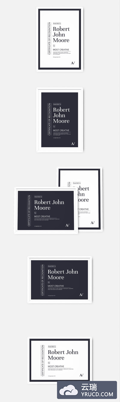 高品质的时尚高端专业的证书毕业证设计模板