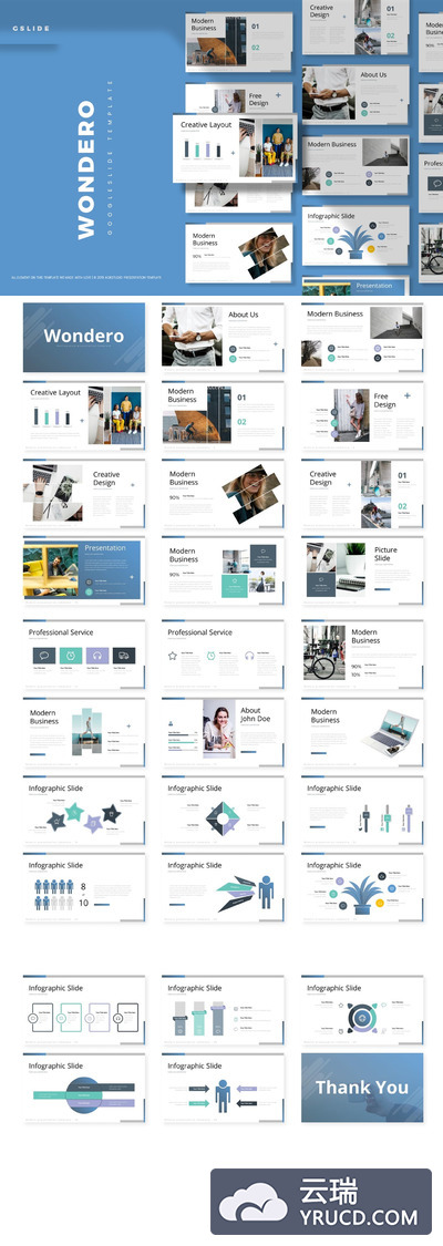 简约时尚高端多用途的Google Slides谷歌幻灯片演示模板（pptx）