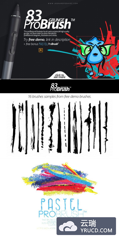ps纹理笔刷 83 Grunge ProBrush™ + Free Demo