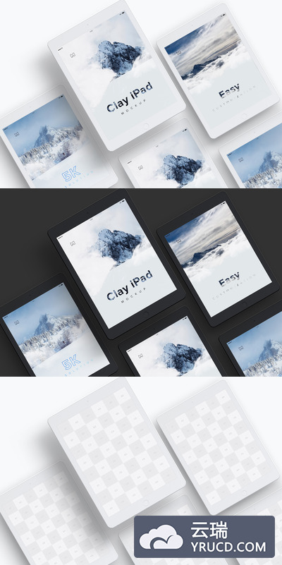 平板电脑样机素材 Clay iPad 9.7 Mockup 07
