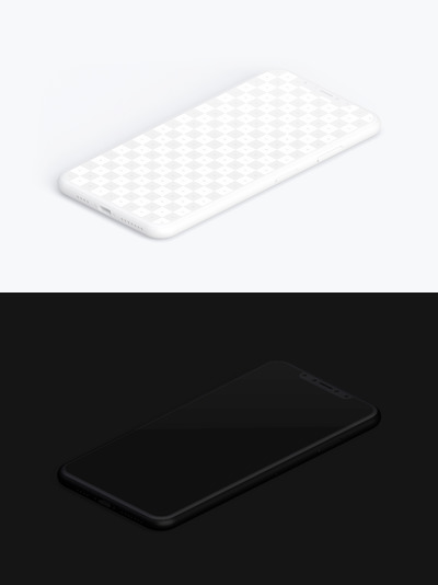 手机样机手持 Isometric Clay iPhone Xs Max Mockup, Right View