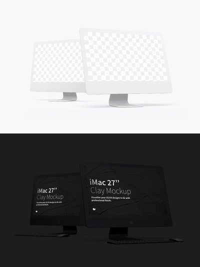 苹果电脑样机 Clay iMac 27” Mockup