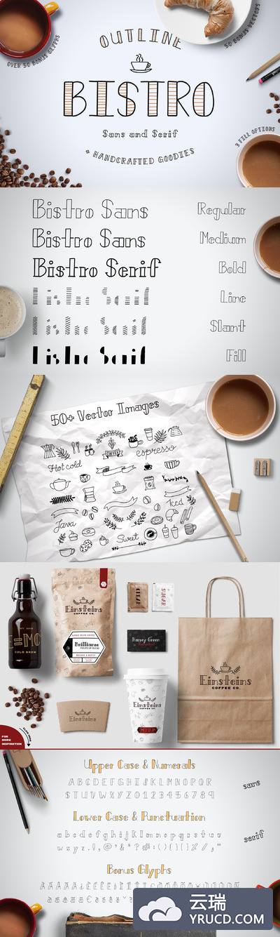 个性字体图标 Bistro Sans & Serif + Vectors