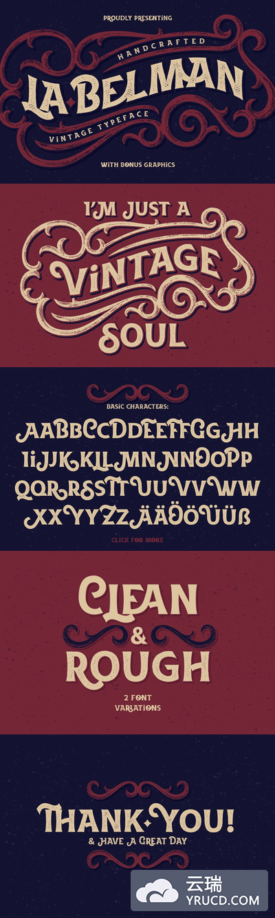 经典风格设计字体 Vintage typeface "La Belman"