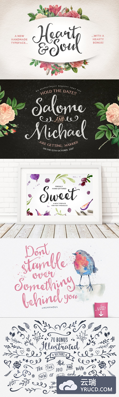 手写个性字体 Heart & Soul Typeface