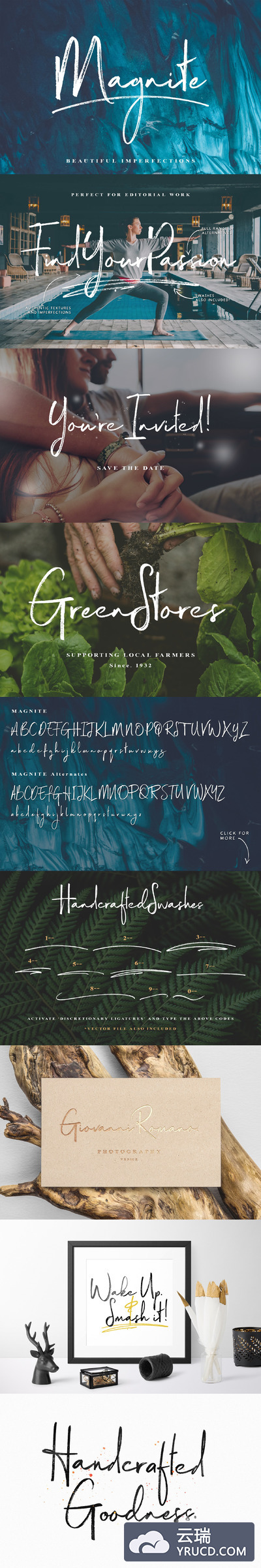 手写个性笔刷字体 Magnite Brush Script