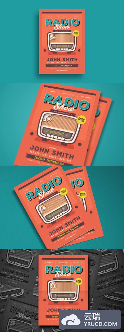 传统收音机海报 Retro Radio Event Flyer