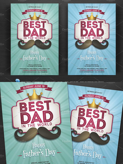 创意父亲节海报 Fathers Day Flyer