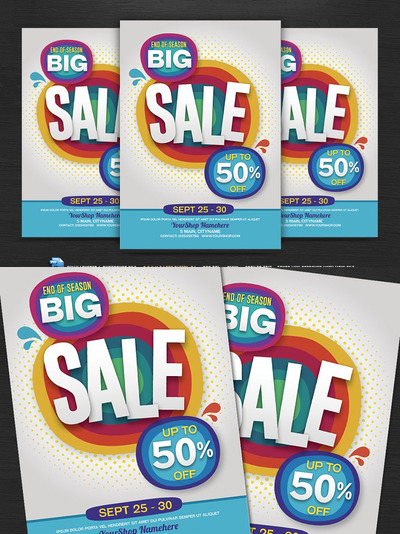 打折促销海报模板 Big Sale Flyer