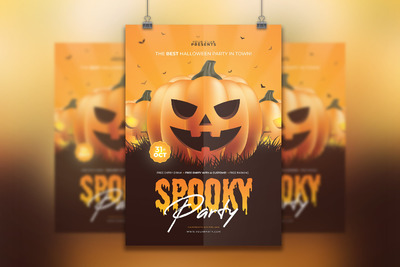 实用的万圣节海报模板下载[PSD,Ai]