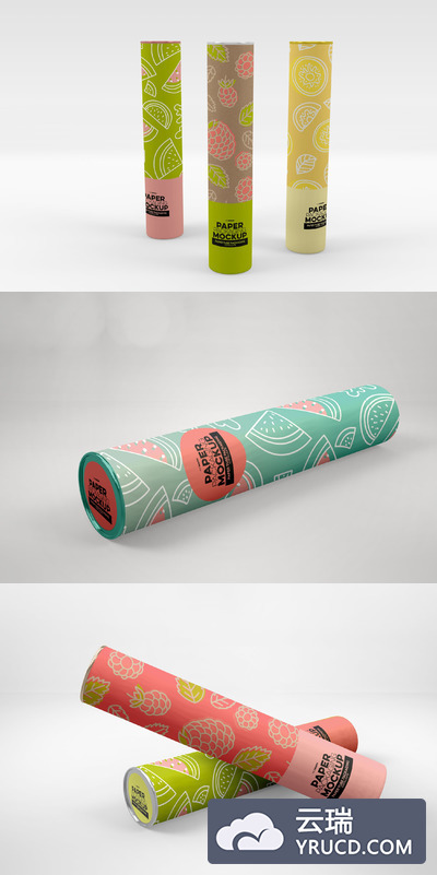 羽毛球盒纸管包装设计样机下载[PSD]