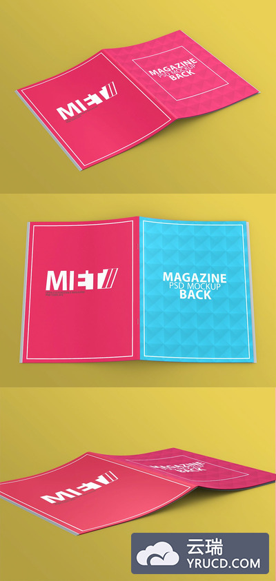杂志&画册封面设计展示样机下载[PSD]