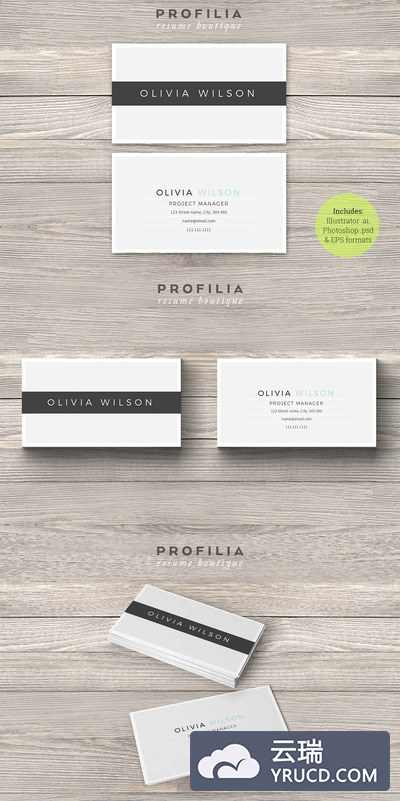 现代化商业名片设计 Modern Business Card Template