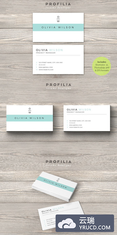 现代名片模板 Modern Business Card Template