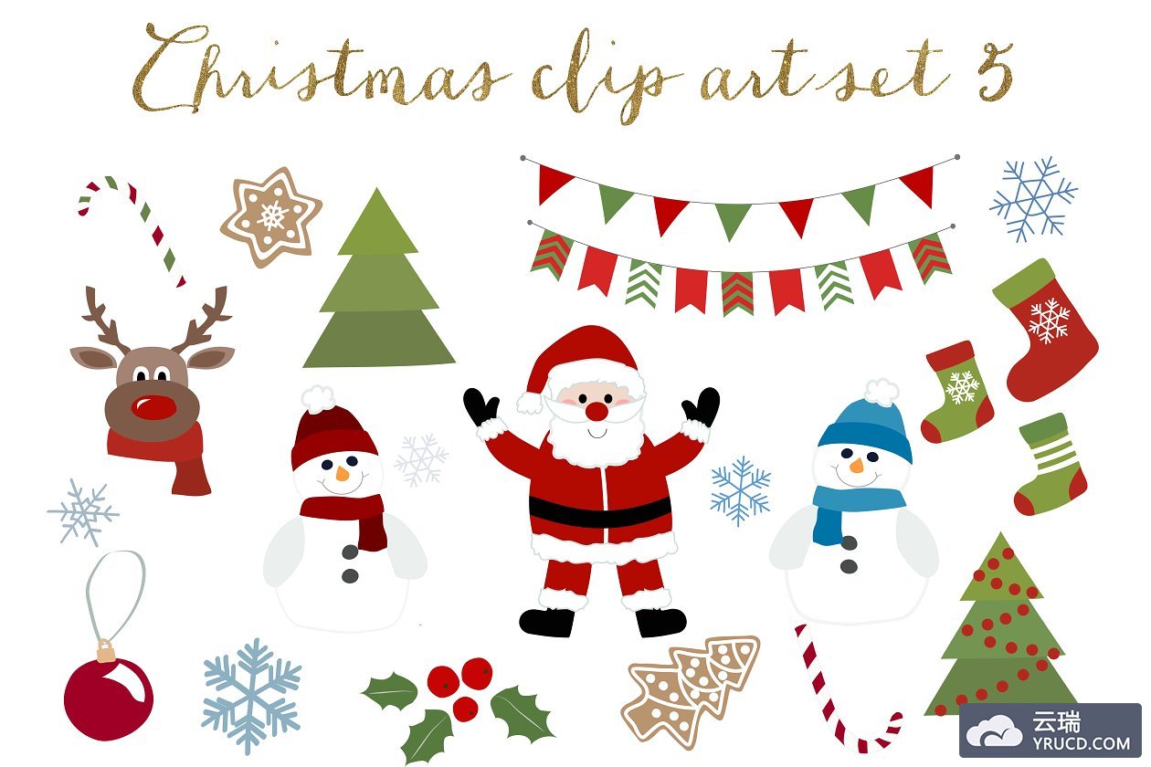 圣诞节元素插画 Christmas clipart set 5