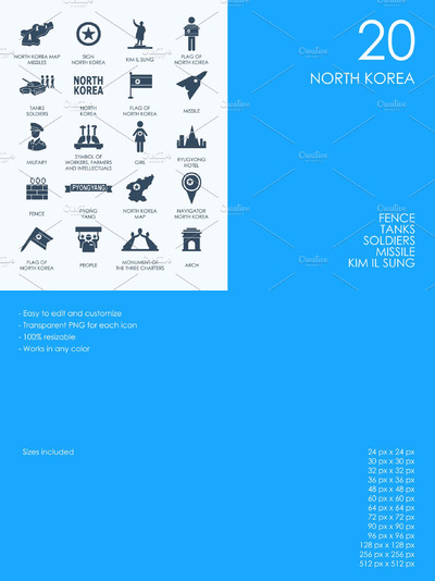 朝鲜元素图标 Nouth Korea icons