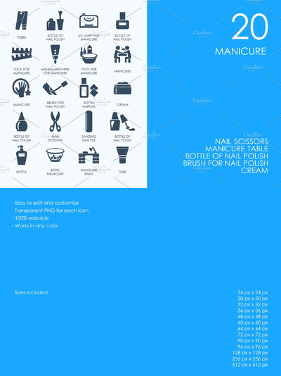 美甲矢量图标素材 Manicure icons