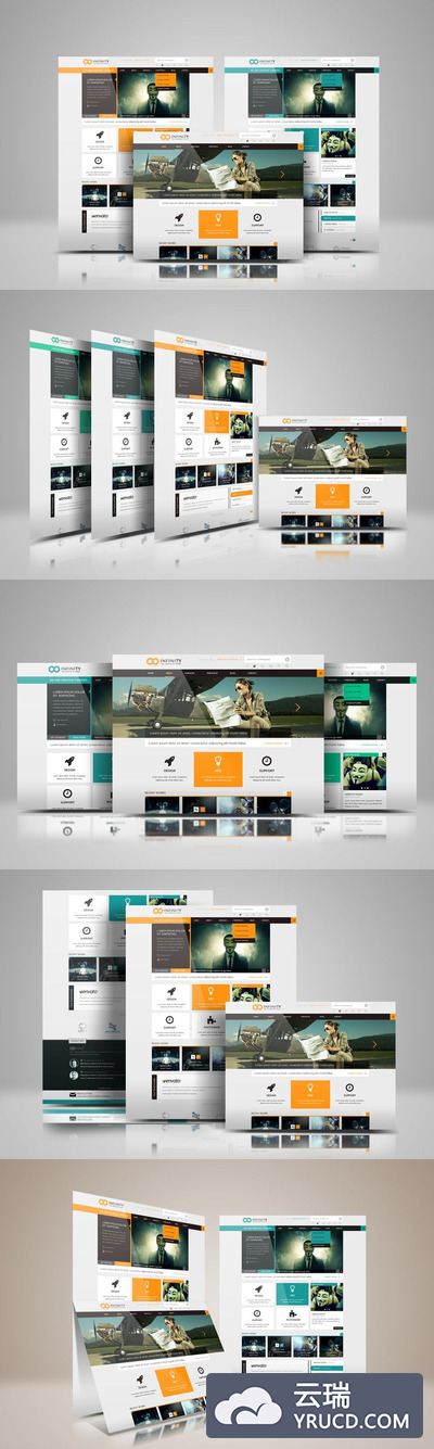 网页设计展示样机下载[PSD]