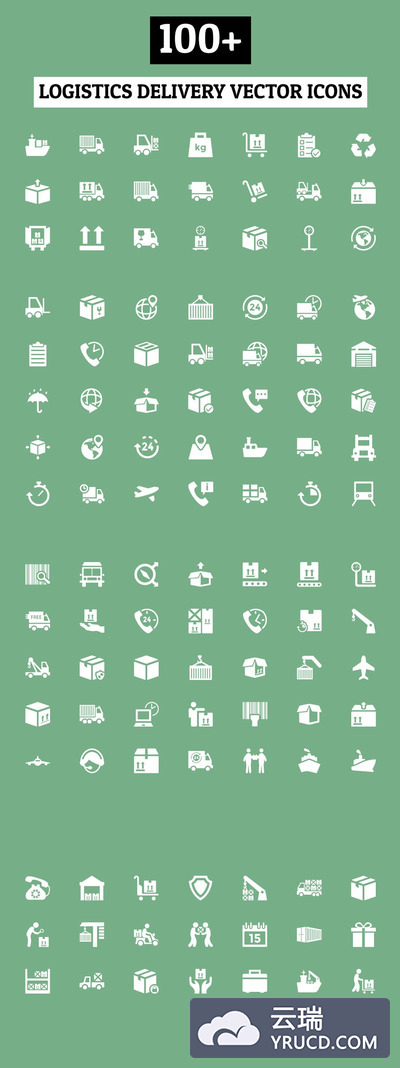 100+物流配送矢量图标 100+ Logistics Delivery Vector Icons