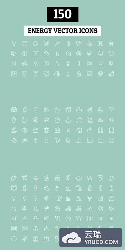 能源矢量图标 150 Energy Vector Icons
