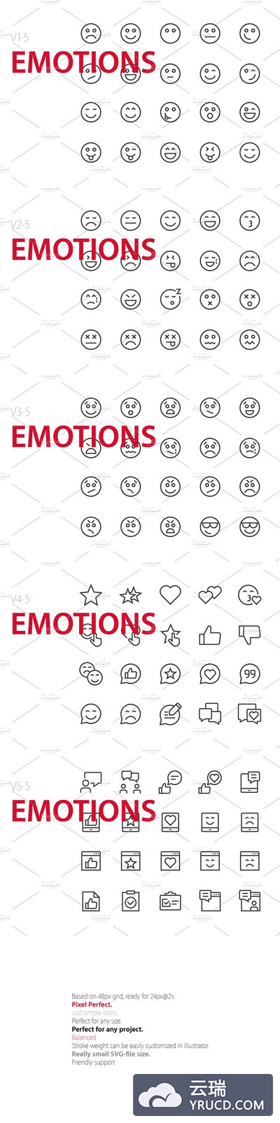 100个情绪UI图标 100 Emotions UI icons