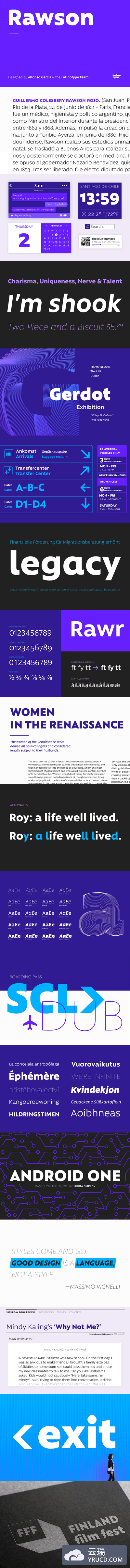 黑体设计字体 Rawson