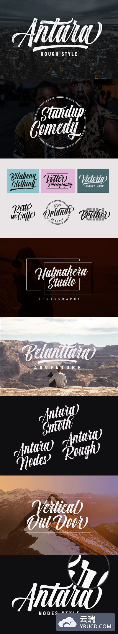 手写设计字体 Antara (3 style fonts)