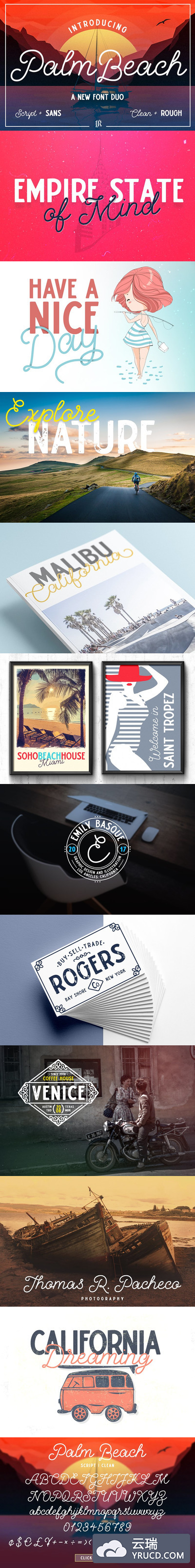 复古手写字体 Palm Beach - Font Duo