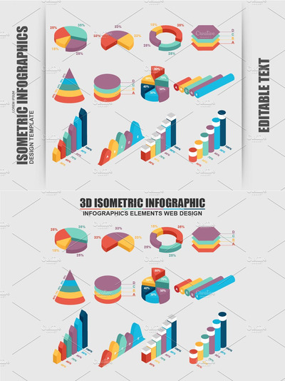 3D信息图表 Isometric 3D Business Infographic