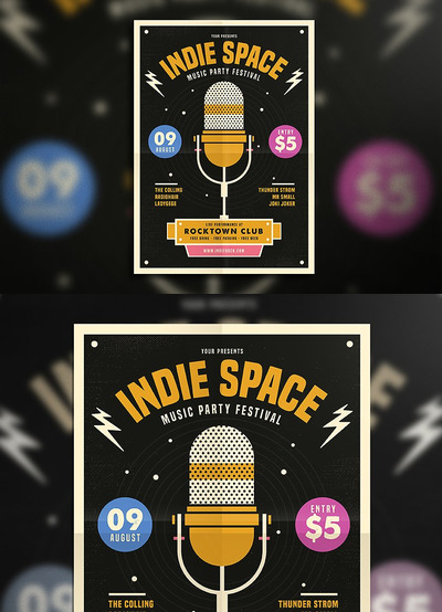 经典插画海报 Indie Space festival