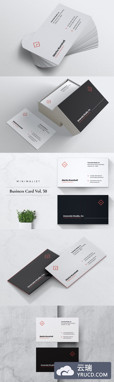 高端极简主义企业名片模板下载[Ai]