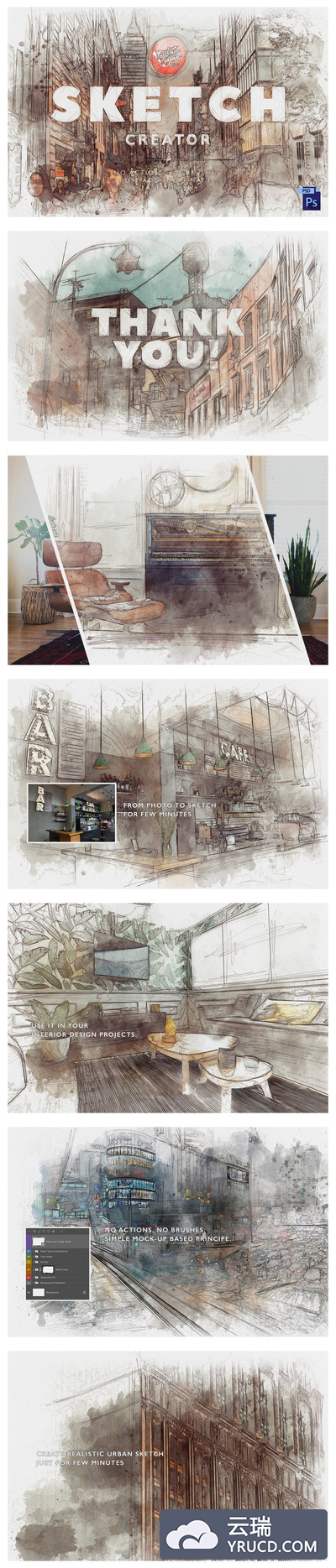 水彩色调素描照片效果生成器